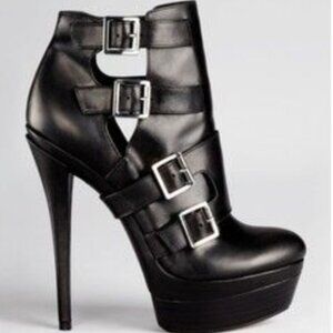 Rachel Zoe Danielle Buckle Stiletto Platform Booties Size 7